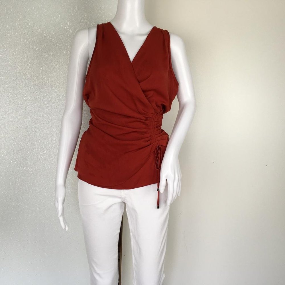 NWT Ramy Brook Women's Top Fall-18 Arianna Design Red Sz XS